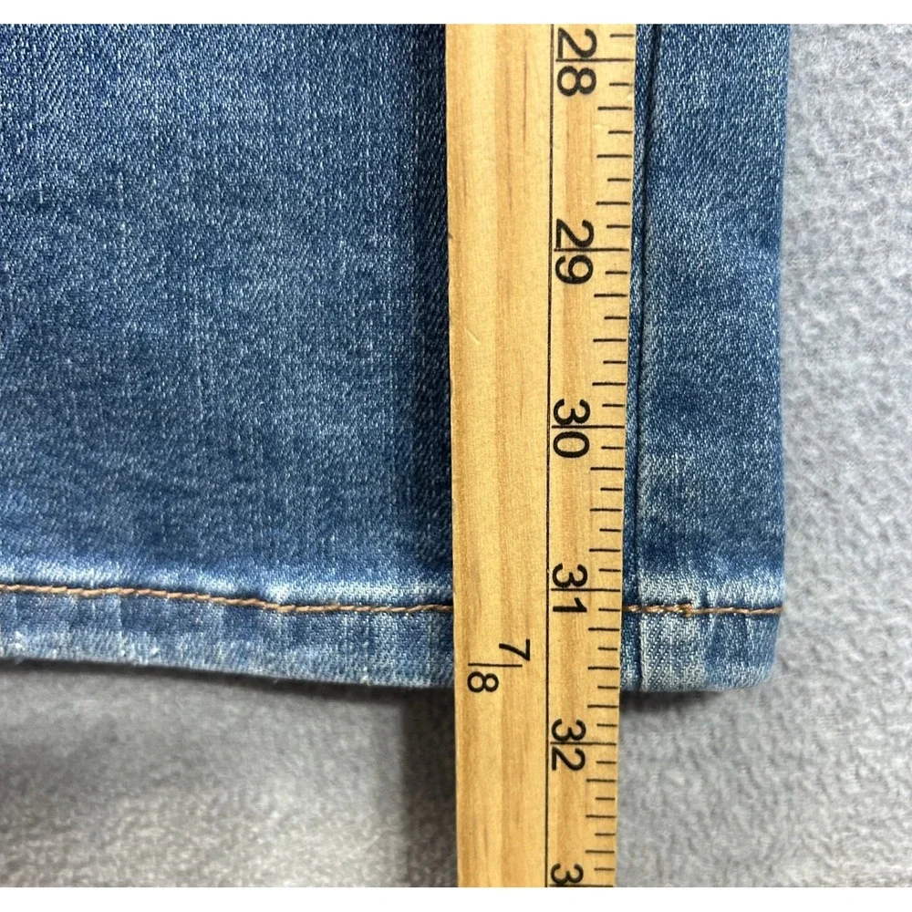 Judy BlueWide Leg Jeans Womens 0/24 HighRise Tummy Control Blue Denim Distressed